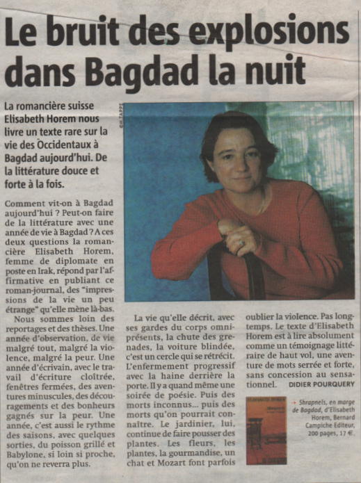 Le bruit des explosions dans Bagdad la nuit